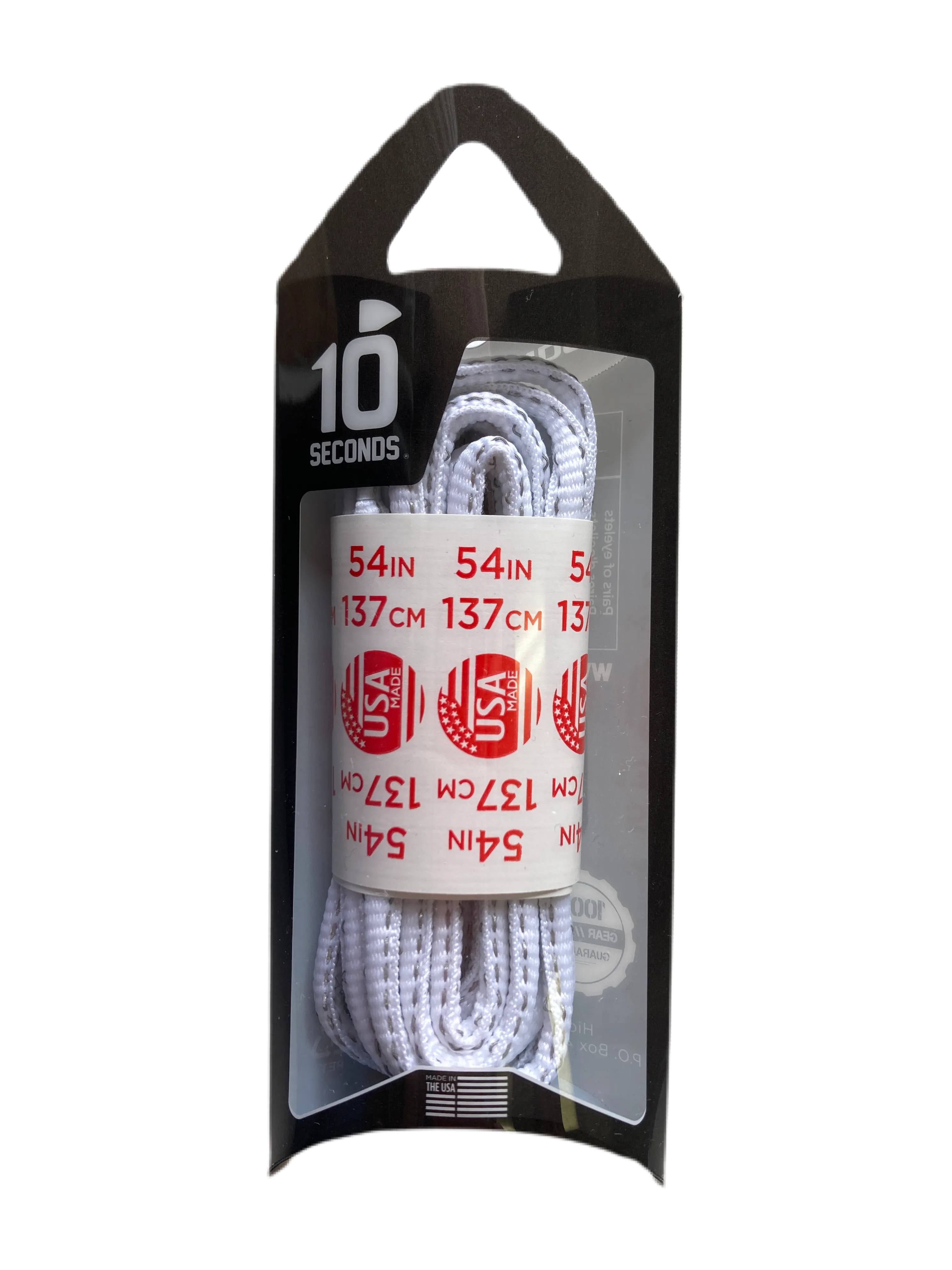 10 Seconds ® Reflexall ® Athletic Oval Laces | White Reflective