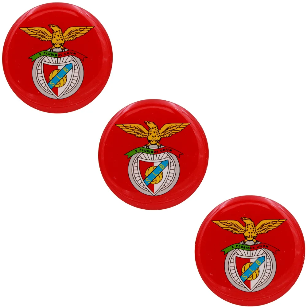 2" Round SL Benfica Resin Domed 3D Decal Car Sticker, Set of 3