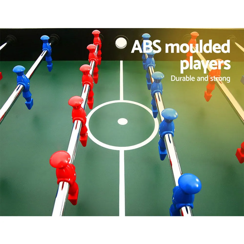 4FT Blue MDF Soccer Foosball Table with Chrome Rods - Family Fun