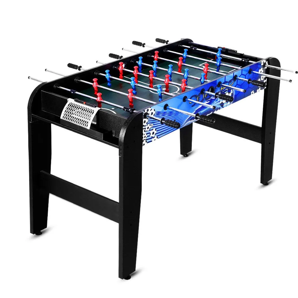 4FT Blue MDF Soccer Foosball Table with Chrome Rods - Family Fun