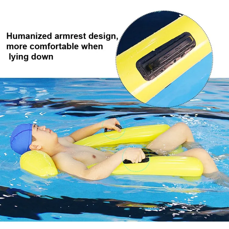 78x110x15cm Water Floating Hammock Inflatable Floating Bed Deck Chair Swimming Ring(Yellow)