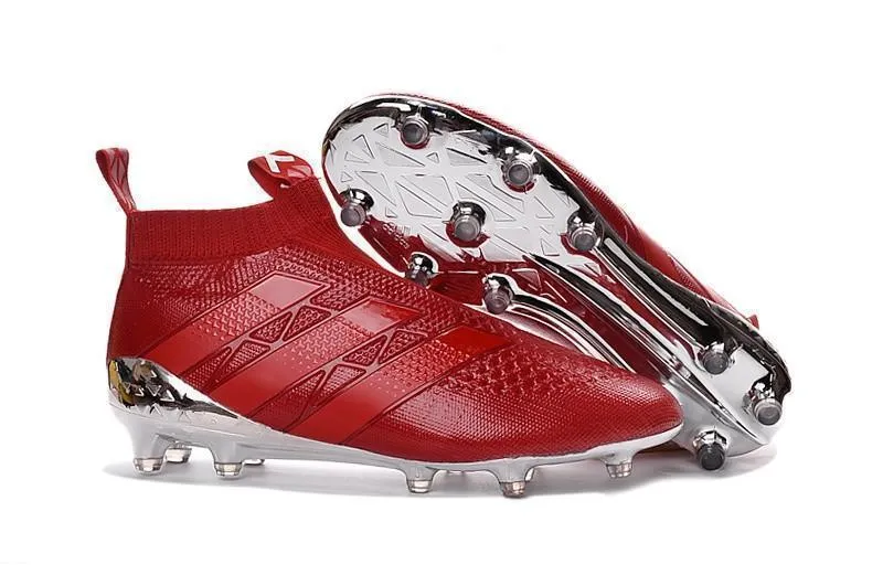 Adidas ACE 16  Purecontrol FG/AG Soccer Cleats Red Silver