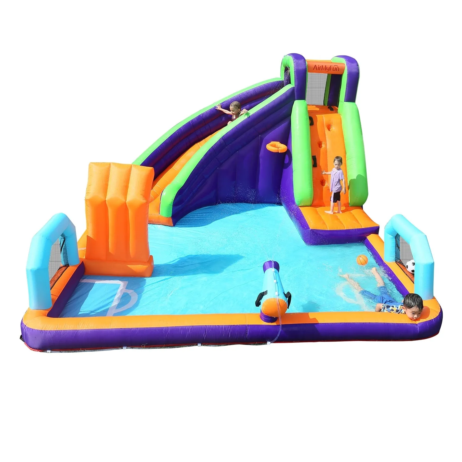 AirMyFun Inflatable Water Slide Kids Bounce House Jumping Castle Play Pool Gift