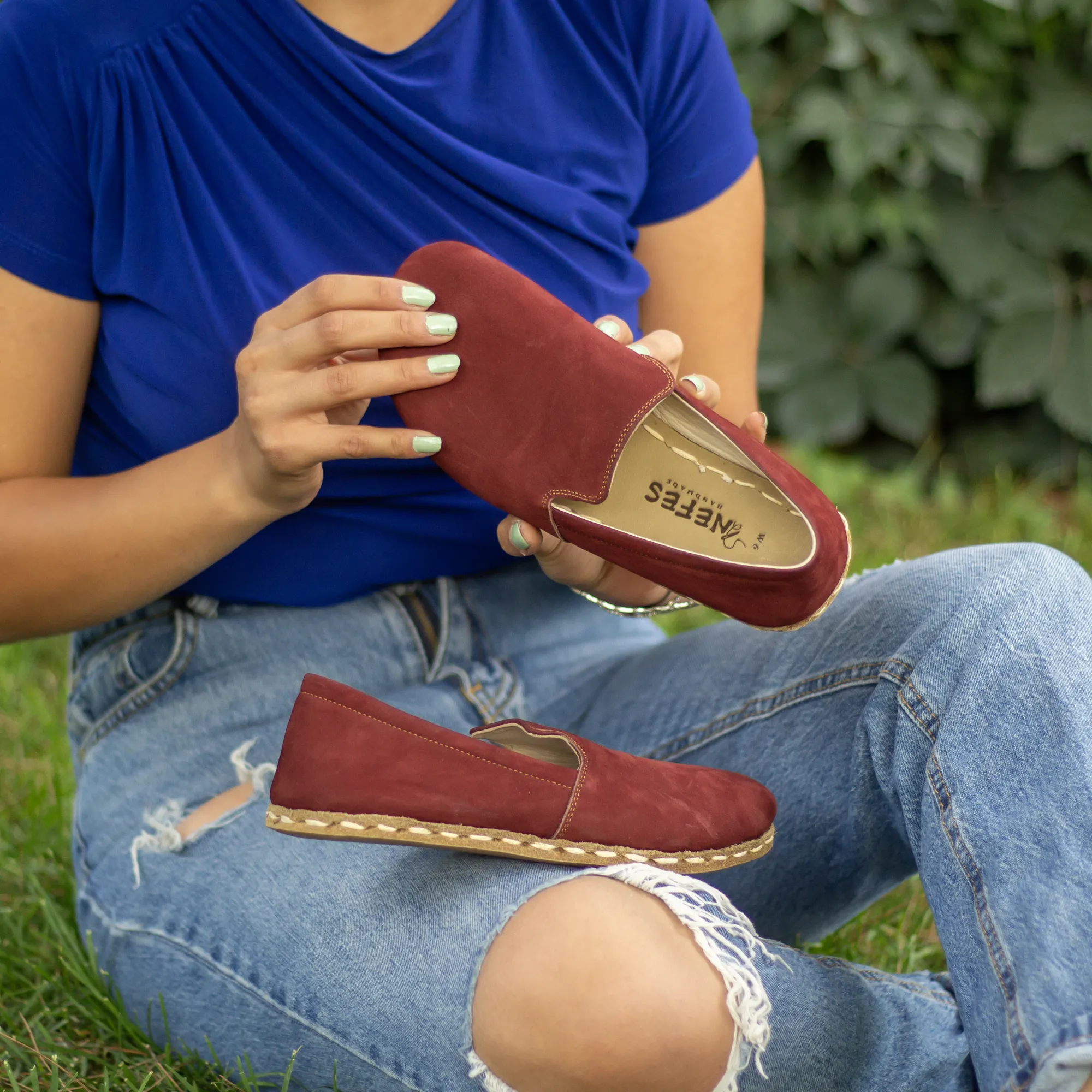 Barefoot Shoes Women's Nubuck Burgundy