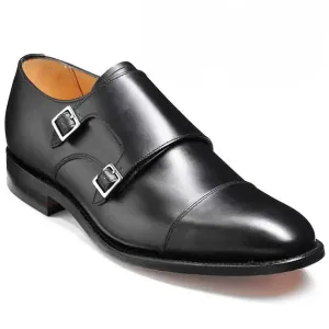 BARKER Tunstall Shoes - Mens Double Monk Strap - Black