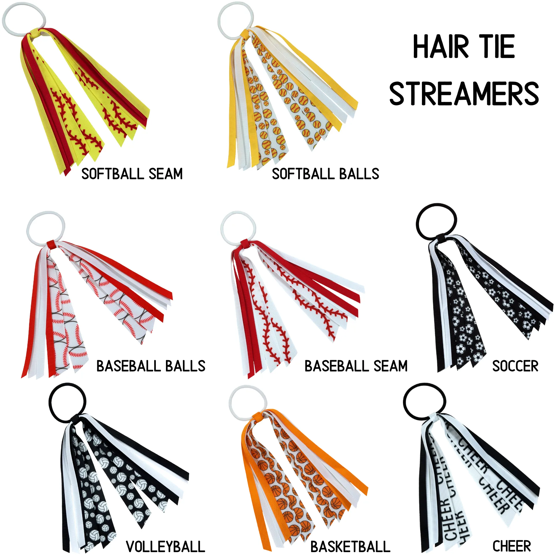 Baseball Ball Sports Hair Streamer