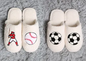 Baseball or Soccer Soft Home Indoor Floor Slippers