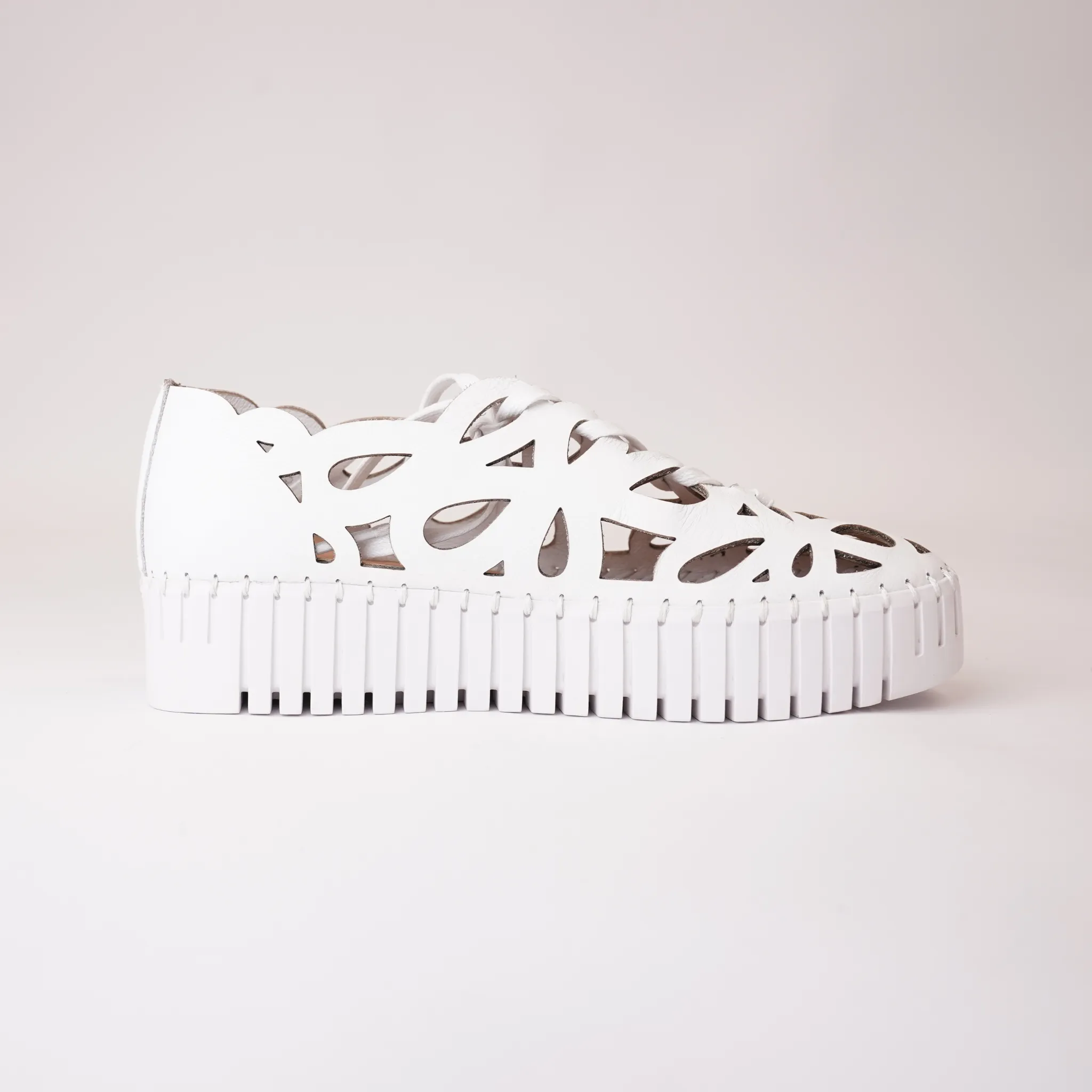 Bello White Leather Sneakers