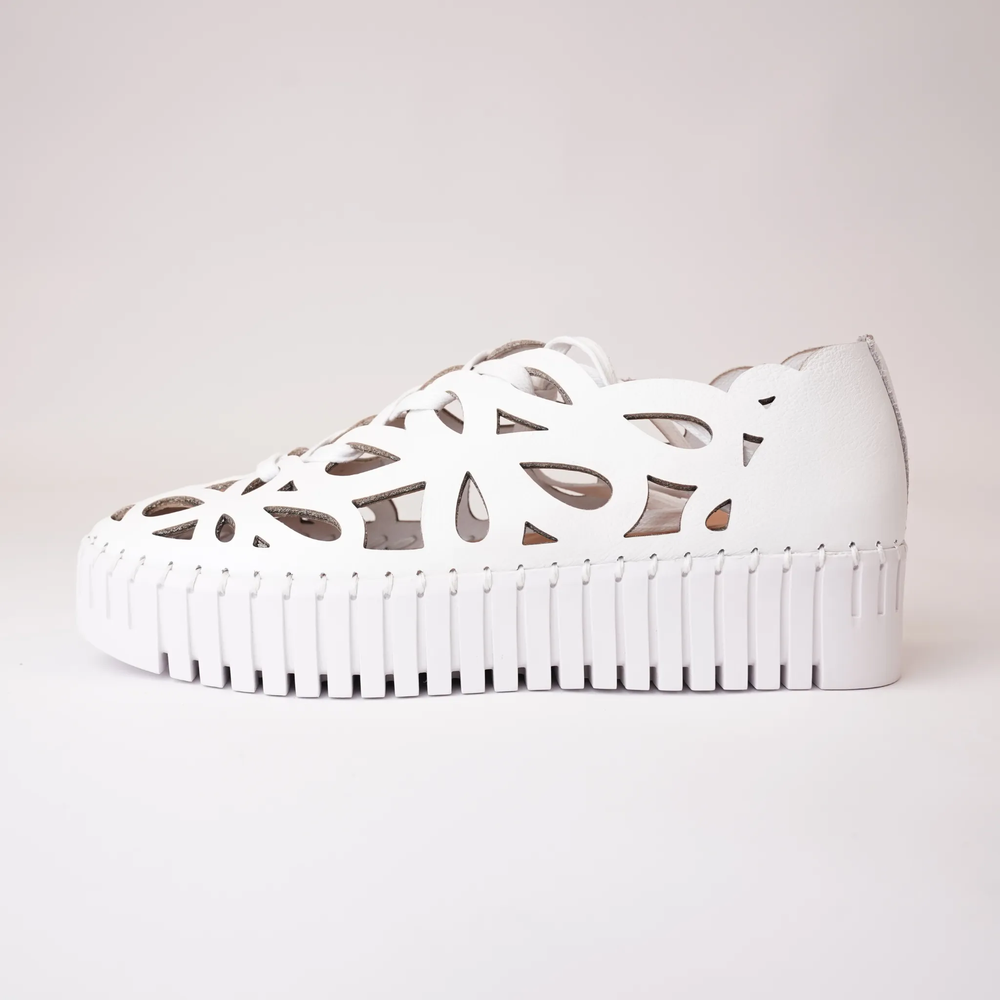 Bello White Leather Sneakers