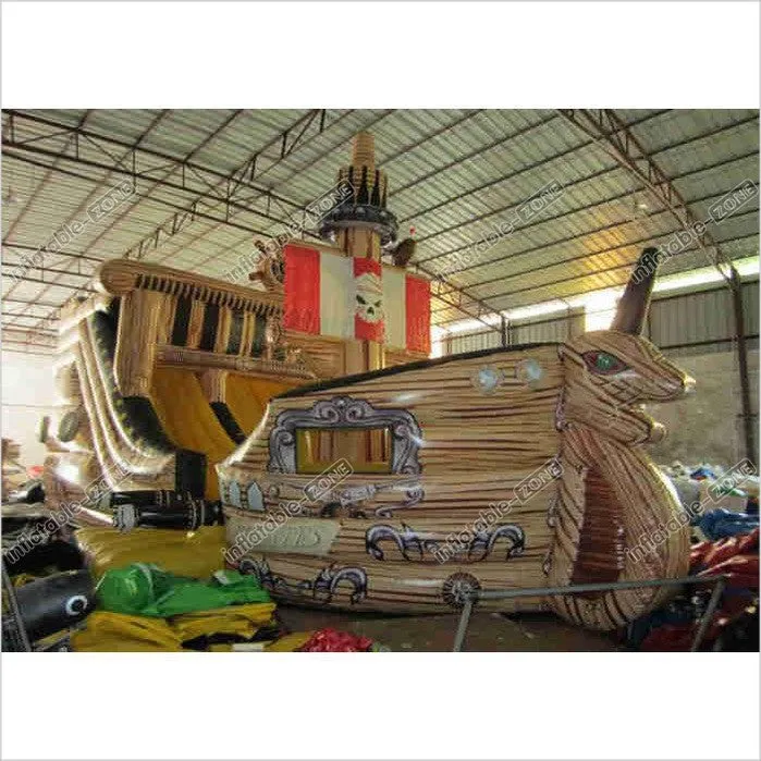 Big Dinosaur Inflatable Pirate Ship Bounce House Inflatable Slide Jumper Blow Up Slide