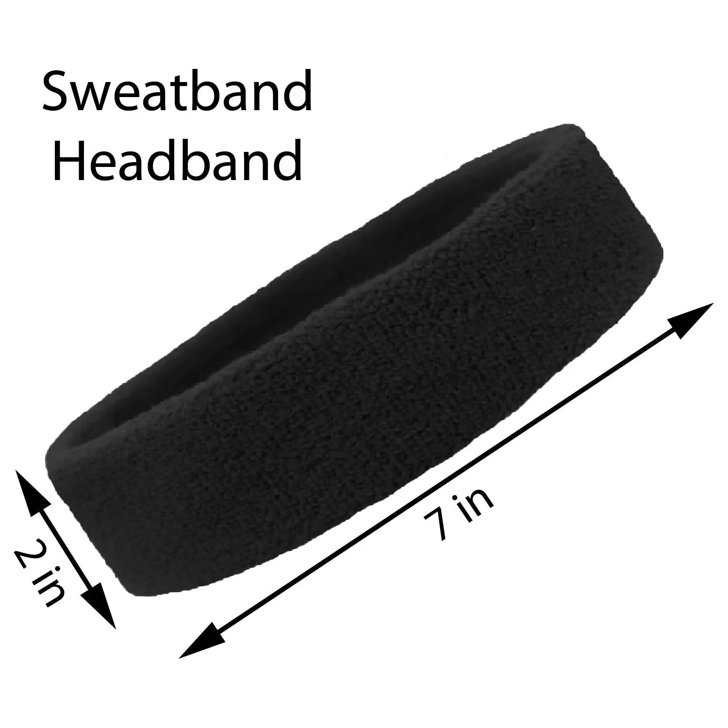 Black Head Sweatbands - 12 Pack