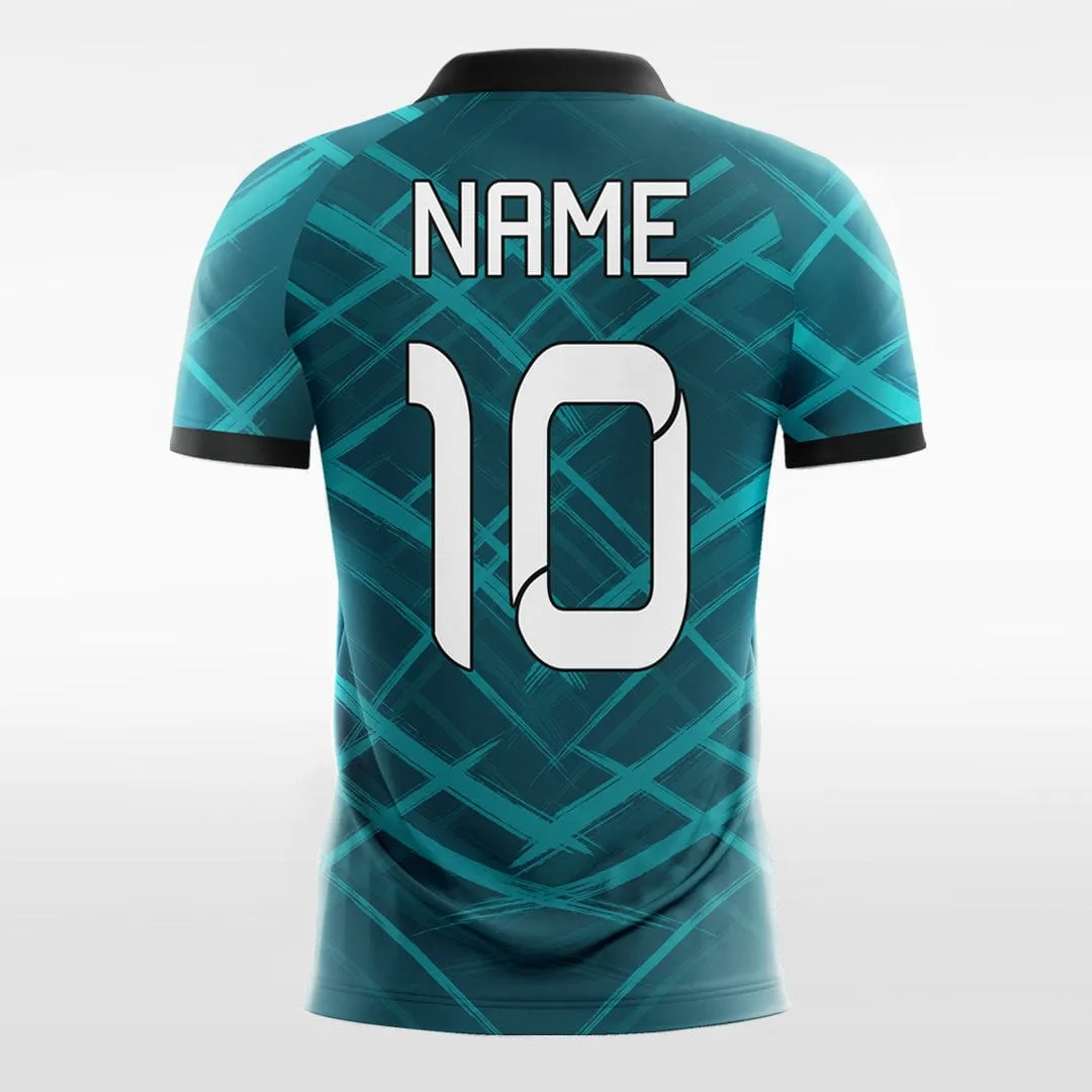 Blackish Green Grid - Custom Kids Soccer Jerseys Design