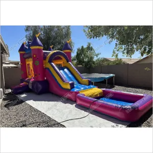 Bounce House Combo With Pool Wet Dry Jumping Castle Water Slip And Slide Near Me