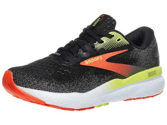 Brooks | Ghost 16 GTX | Men's | Black/Mandarin Red/Green