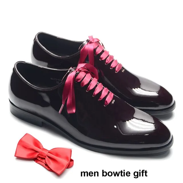 Burgundy Lace-Up Smooth Leather Dress Shoes