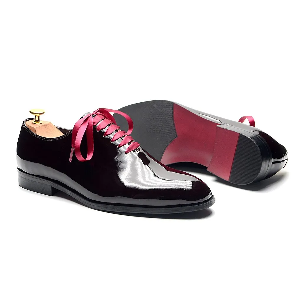 Burgundy Lace-Up Smooth Leather Dress Shoes