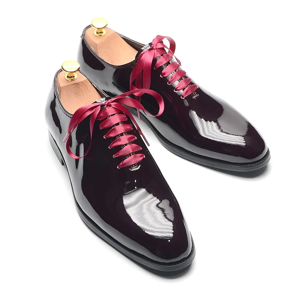 Burgundy Lace-Up Smooth Leather Dress Shoes