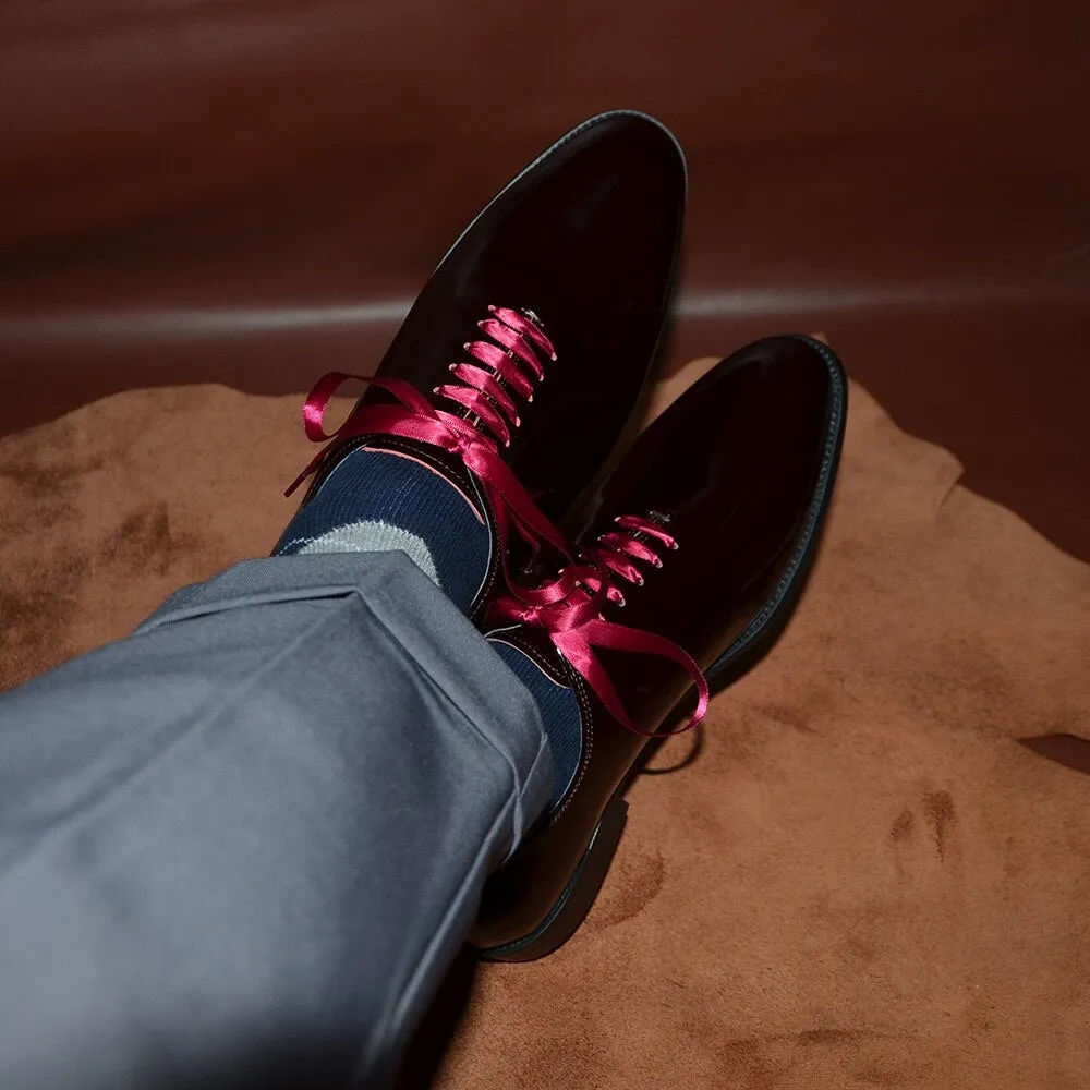 Burgundy Lace-Up Smooth Leather Dress Shoes