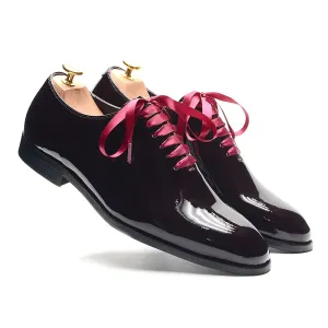 Burgundy Lace-Up Smooth Leather Dress Shoes