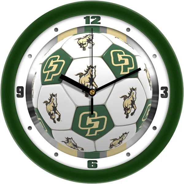 Cal Poly Mustangs Wall Clock - Soccer