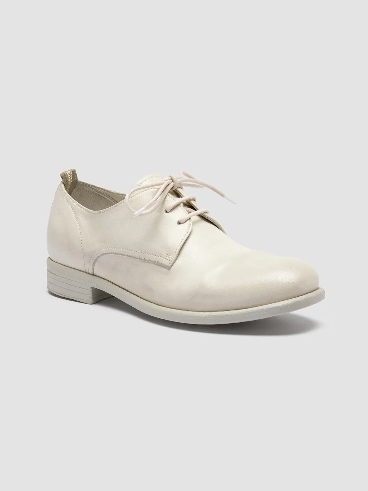 CALIXTE 064 - White Leather Derby Shoes