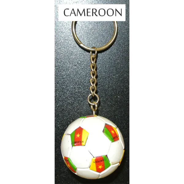 Cameroon Soccer Ball Metal Key Chain