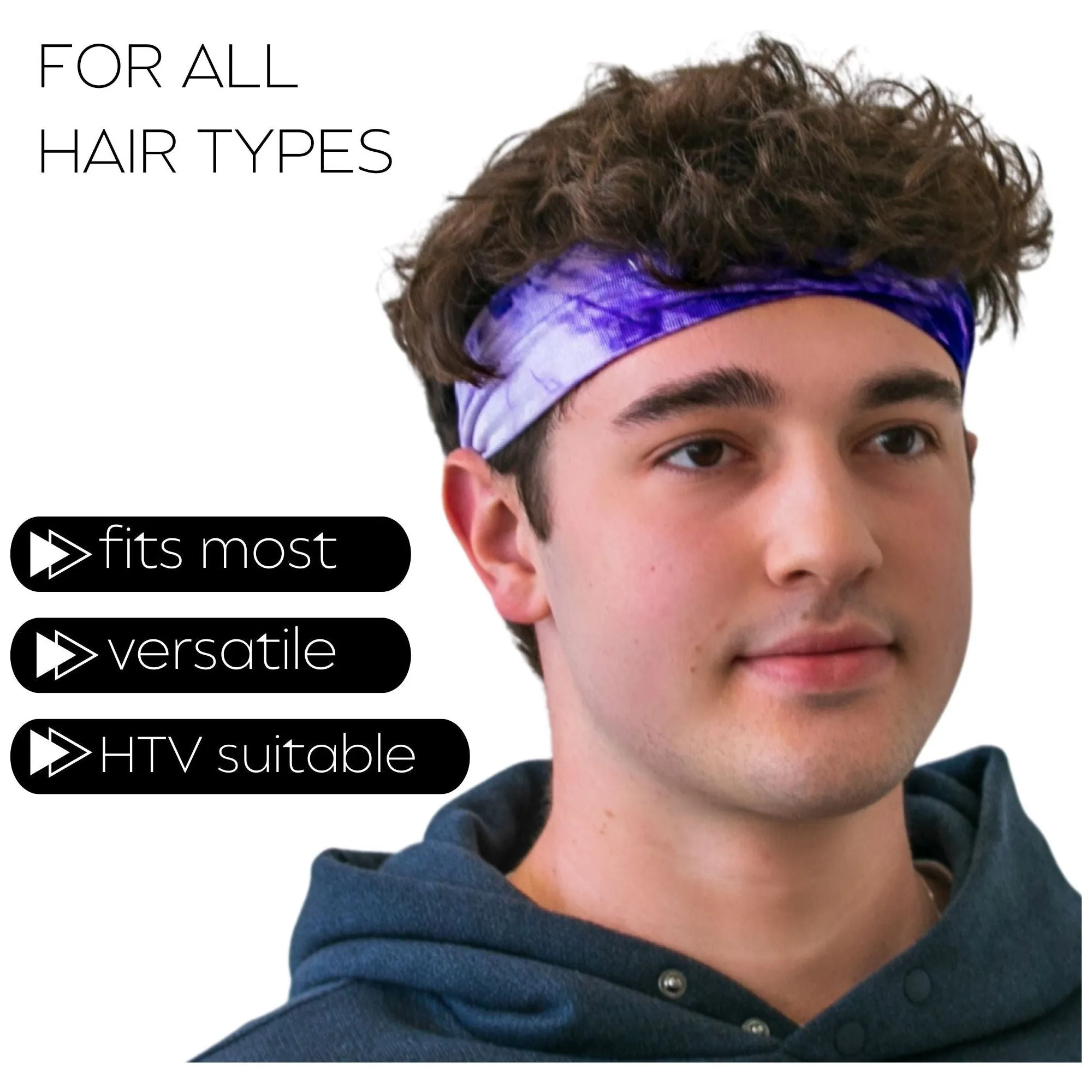 Charcoal Cotton Headbands - 12 Pack