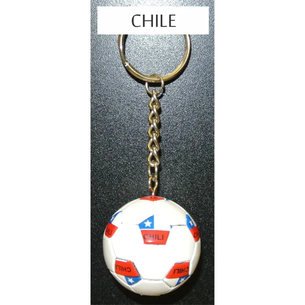 Chile Soccer Ball Metal Key Chain