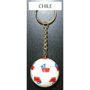 Chile Soccer Ball Metal Key Chain