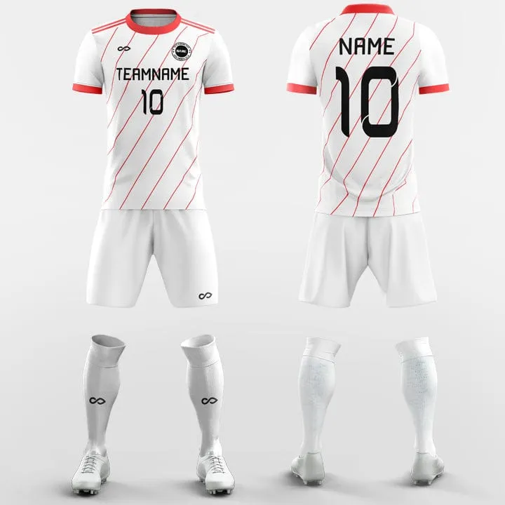 Classic Red Striped - Custom Soccer Jerseys Kit Design