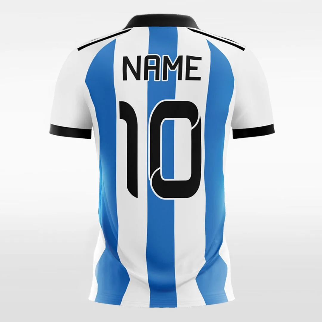 Classic Stripe - Custom Kids Soccer Jerseys Design Blue White