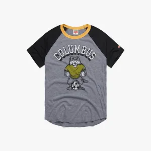 Columbus Soccer Mascot Baseball T-Shirt