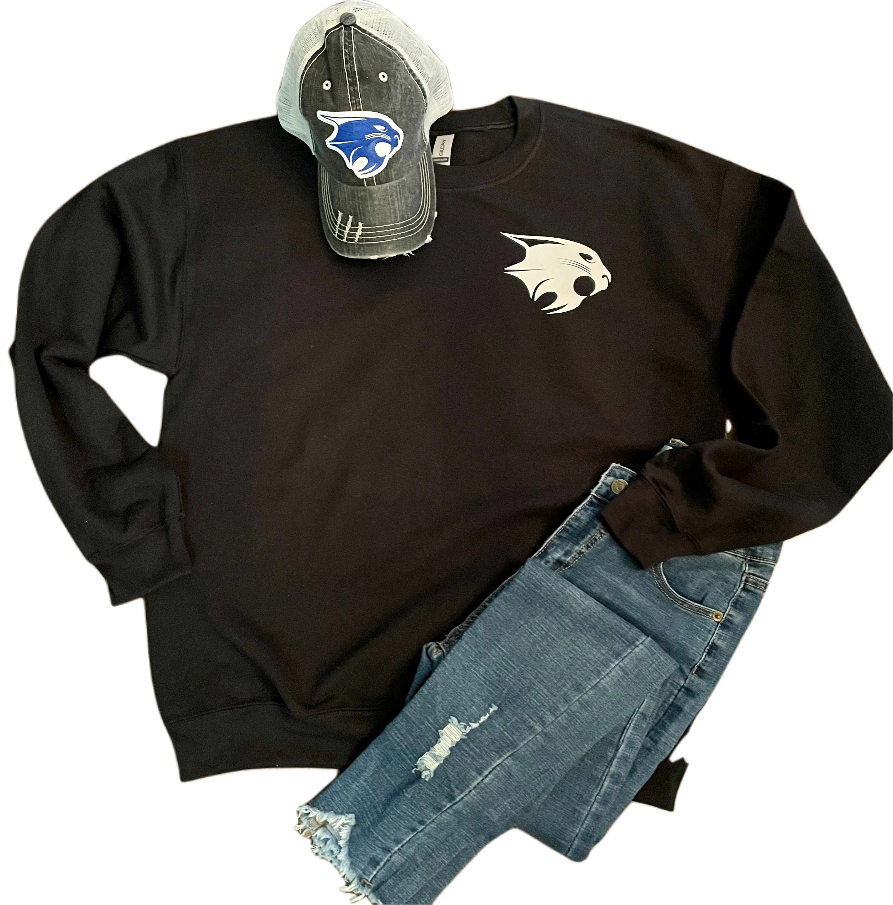 Coming & Goin’ Bobcat Sweatshirt (Black or Royal)