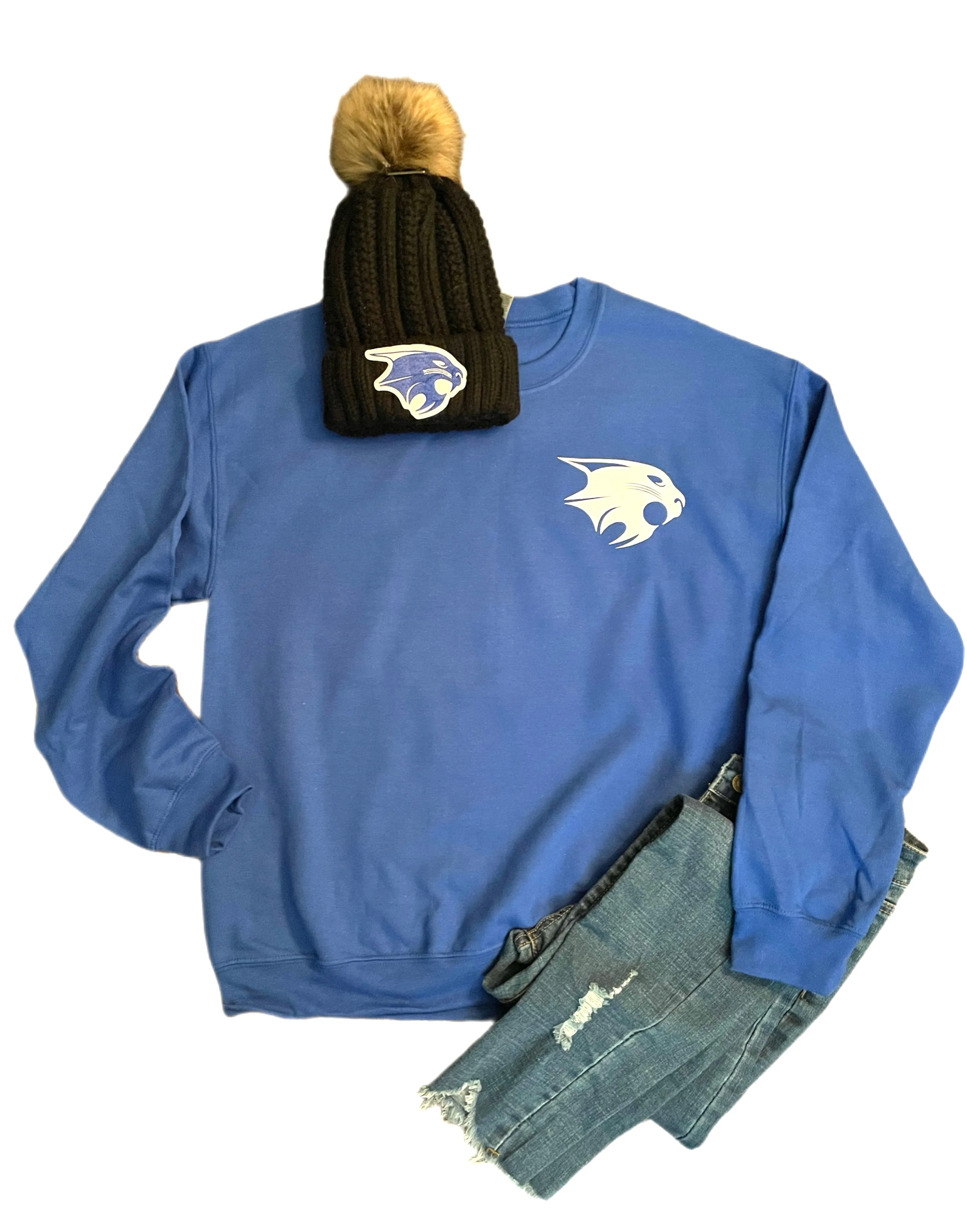 Coming & Goin’ Bobcat Sweatshirt (Black or Royal)