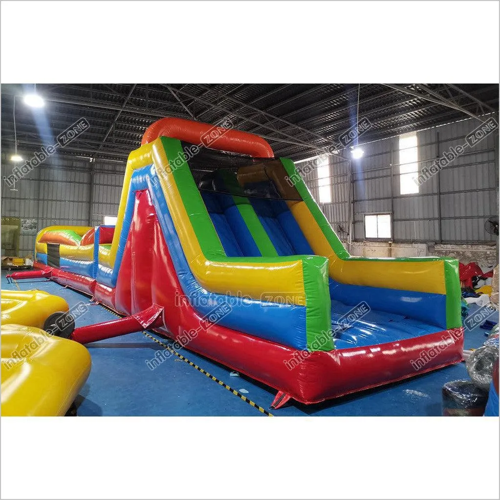 Commercial Amusement Park Inflatable Obstacle Course Slip And Slide Sports Games By Bounce