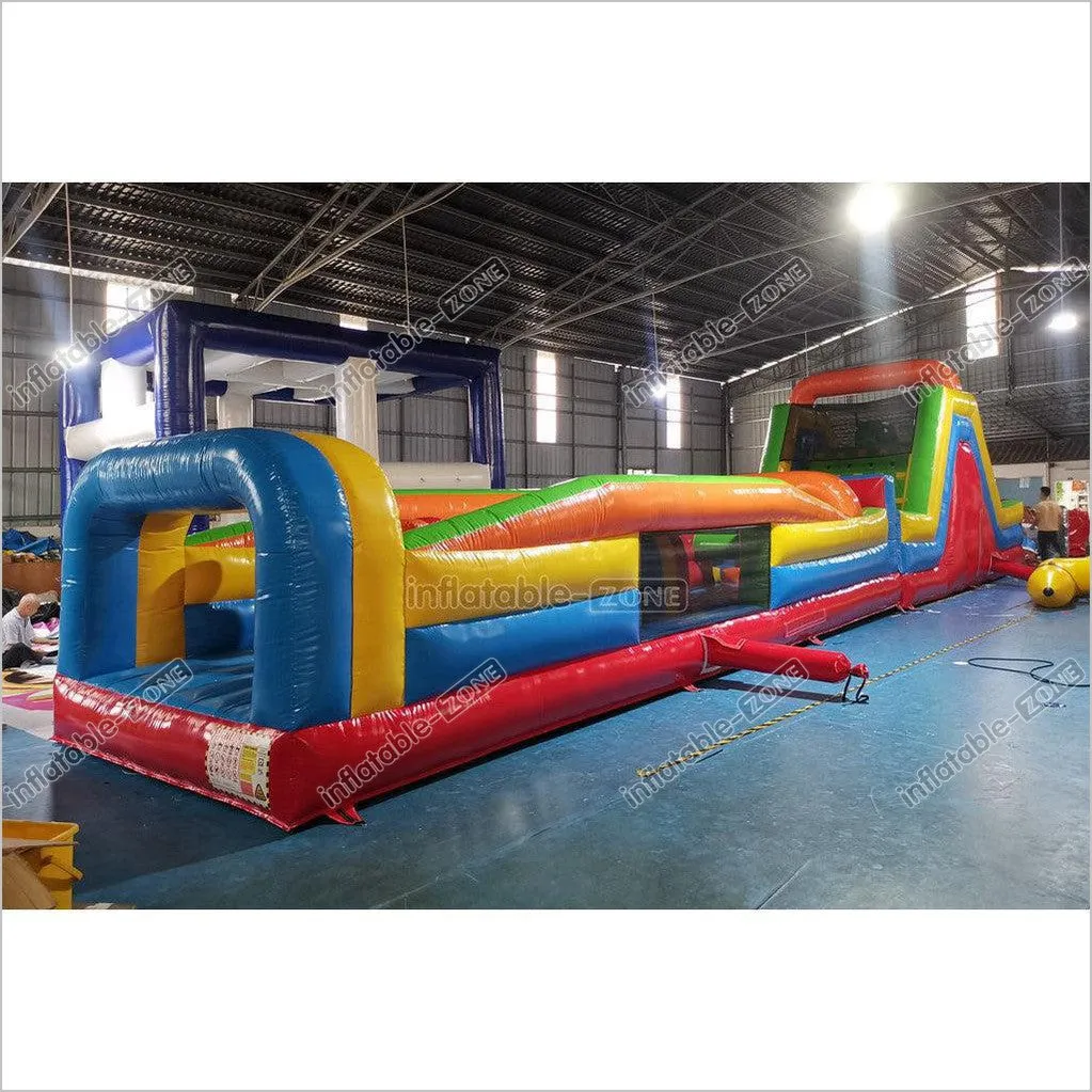 Commercial Amusement Park Inflatable Obstacle Course Slip And Slide Sports Games By Bounce