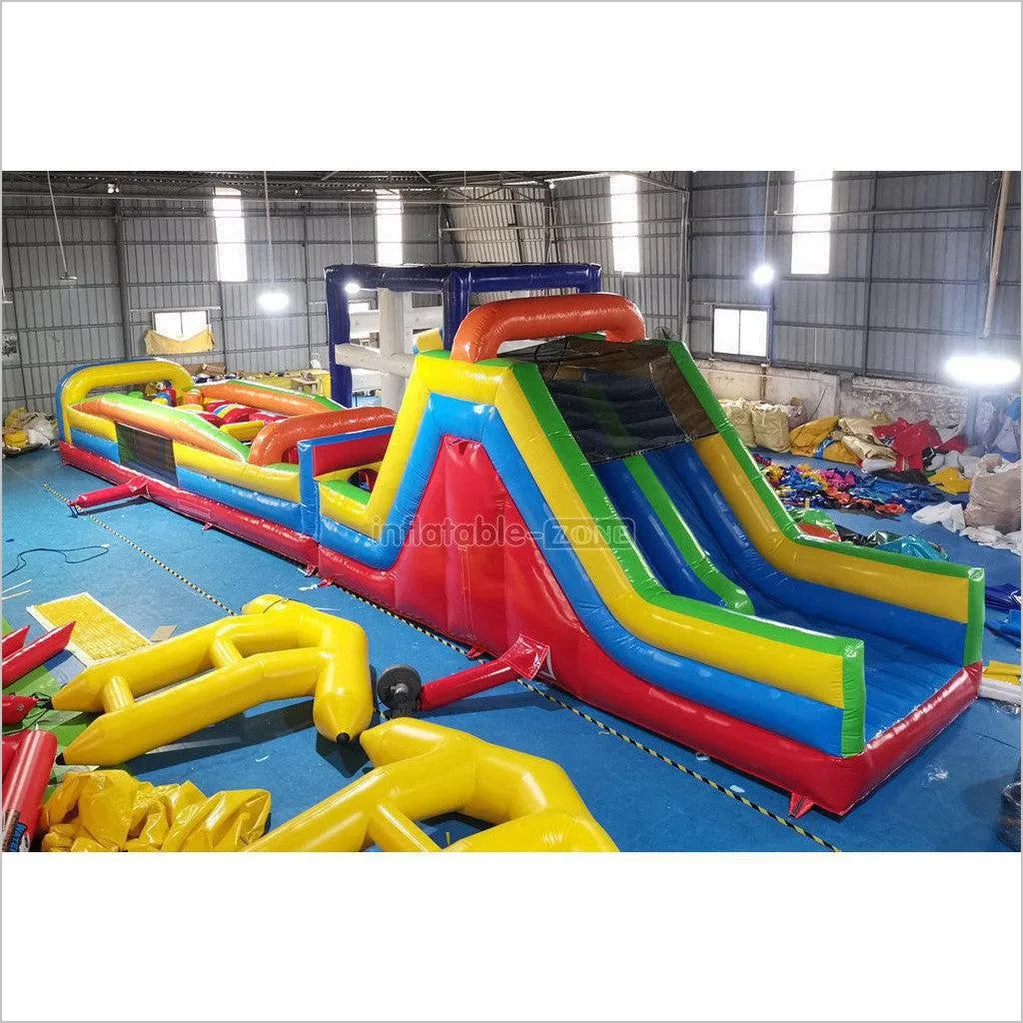 Commercial Amusement Park Inflatable Obstacle Course Slip And Slide Sports Games By Bounce