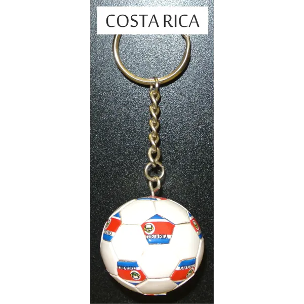 Costa Rica Soccer Ball Metal Key Chain