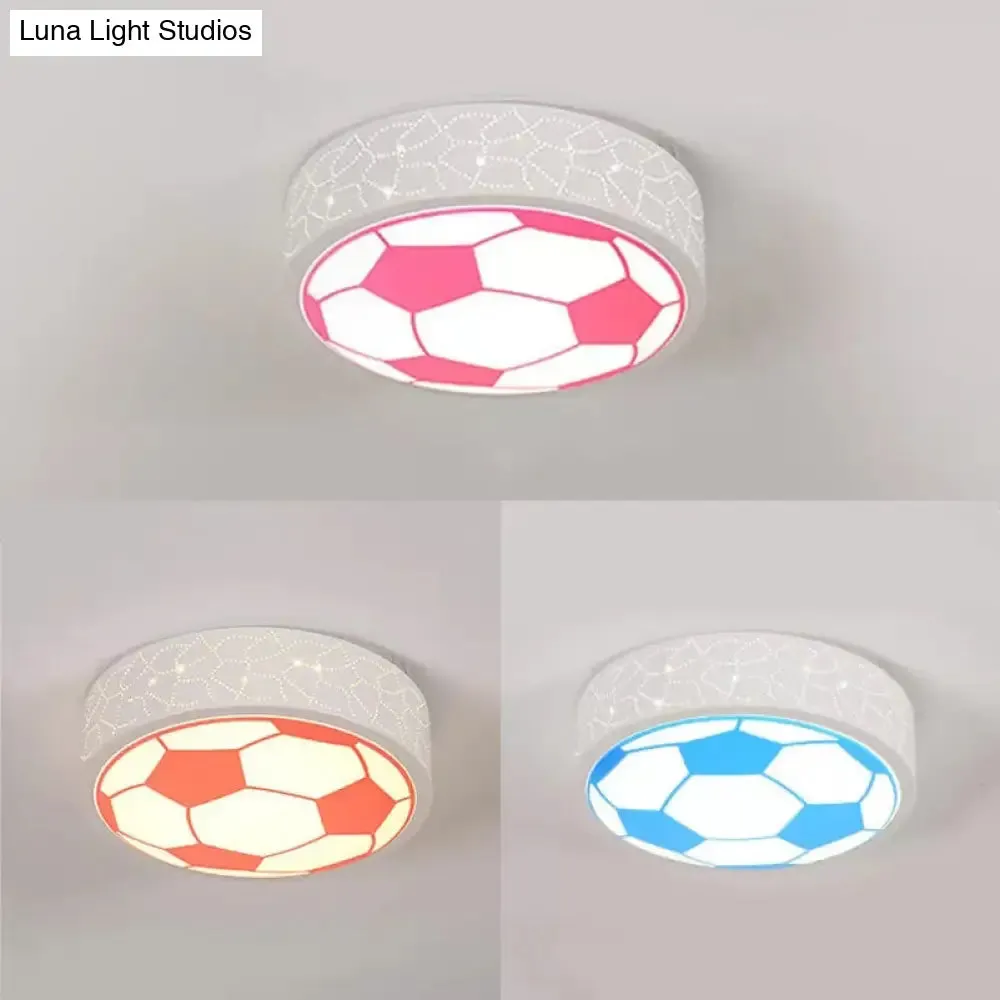 Creative Metal Soccer Ceiling Light for Kids Bedroom and Bathroom - Flush Mount Sport Lighting