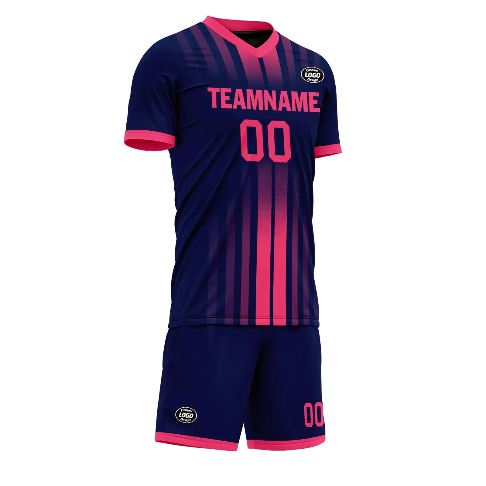 Custom Blue Pink Soccer Sets Jersey Personalized SCJ101-D020131-1