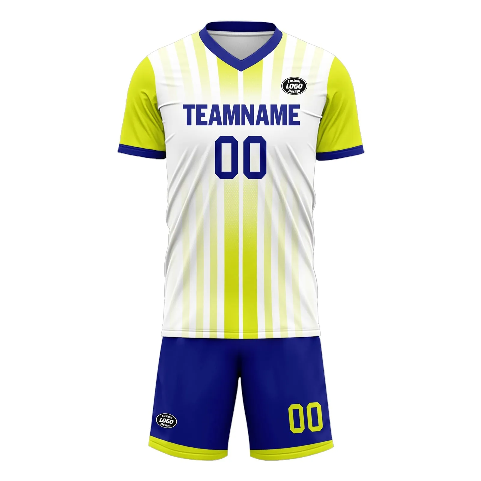 Custom White Yellow Soccer Sets Jersey Personalized SCJ101-D020131-8