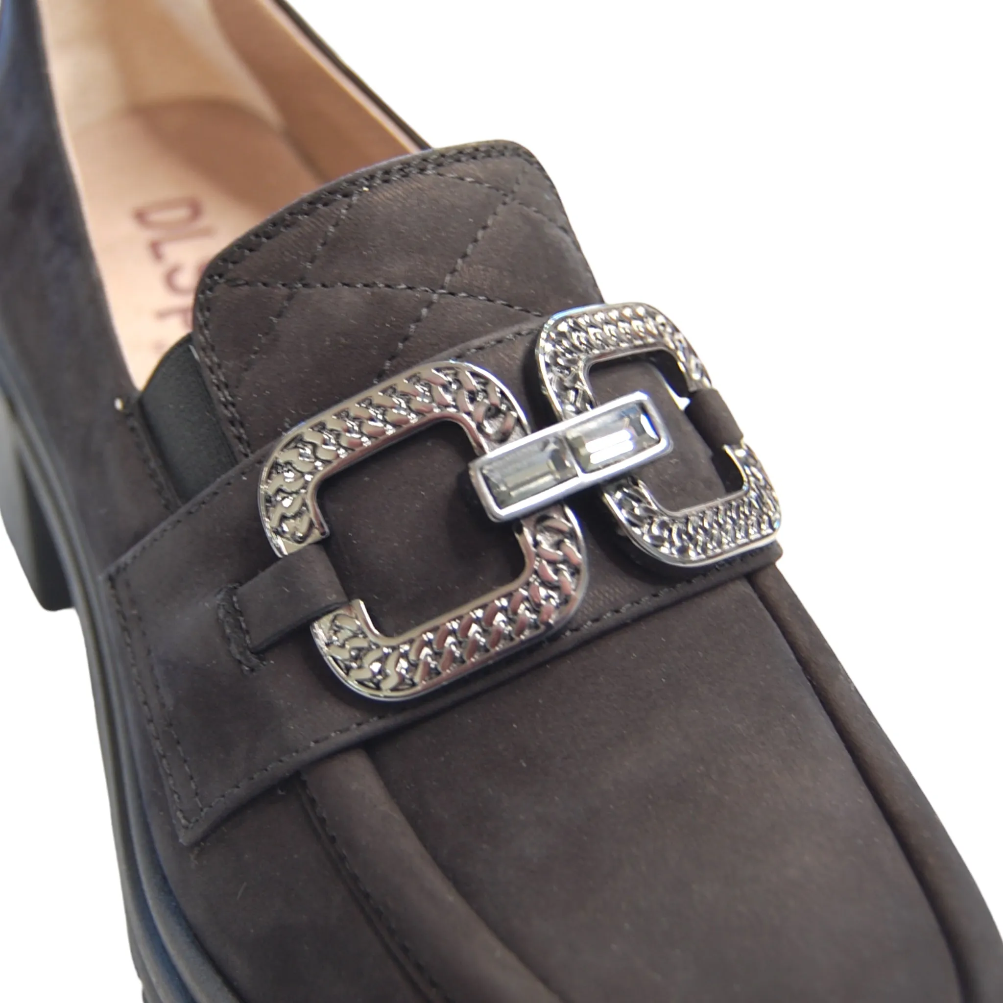 DL Sport Chain Loafer Black Nubuck Leather