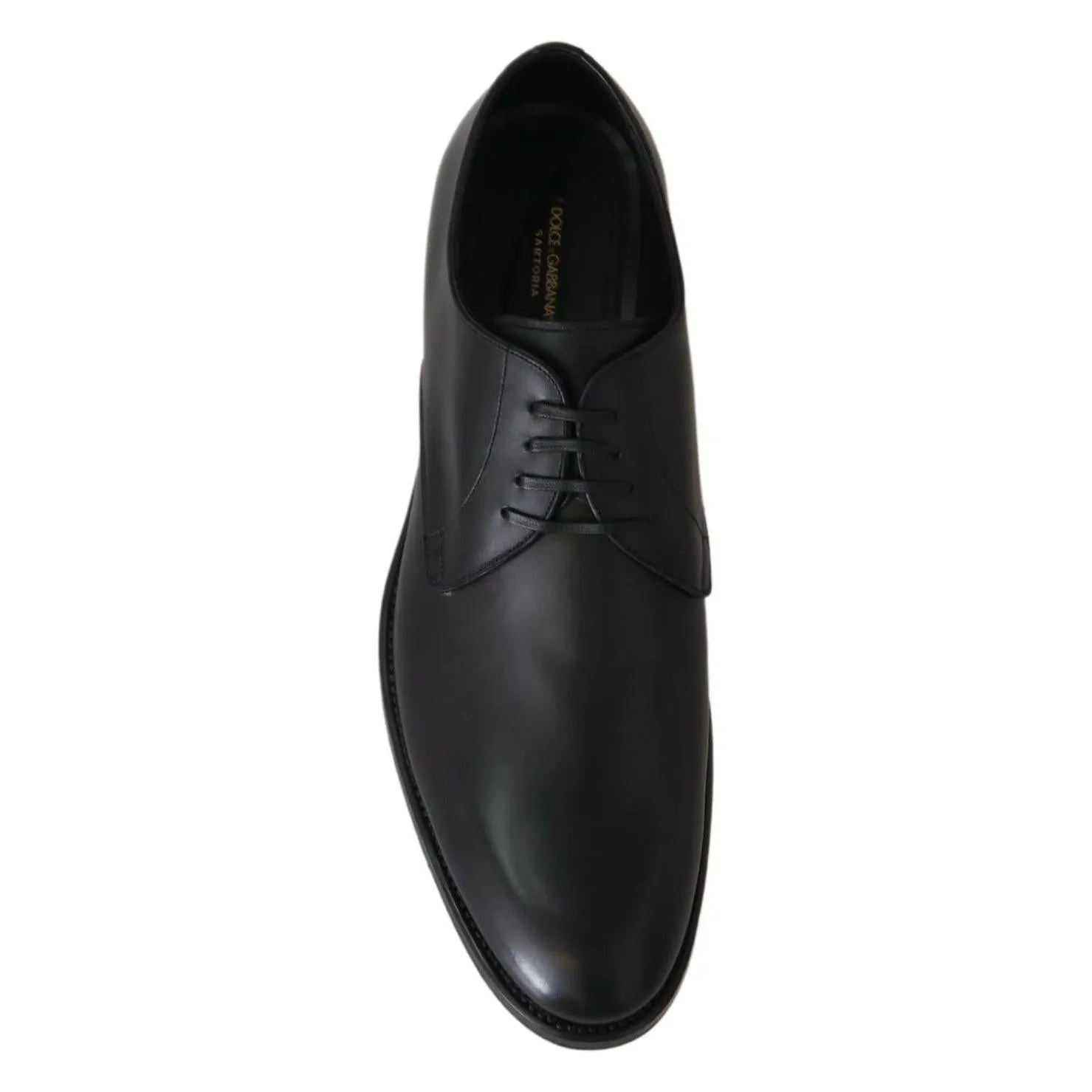 Dolce & Gabbana Elegant Black Leather Derby Dress Shoes