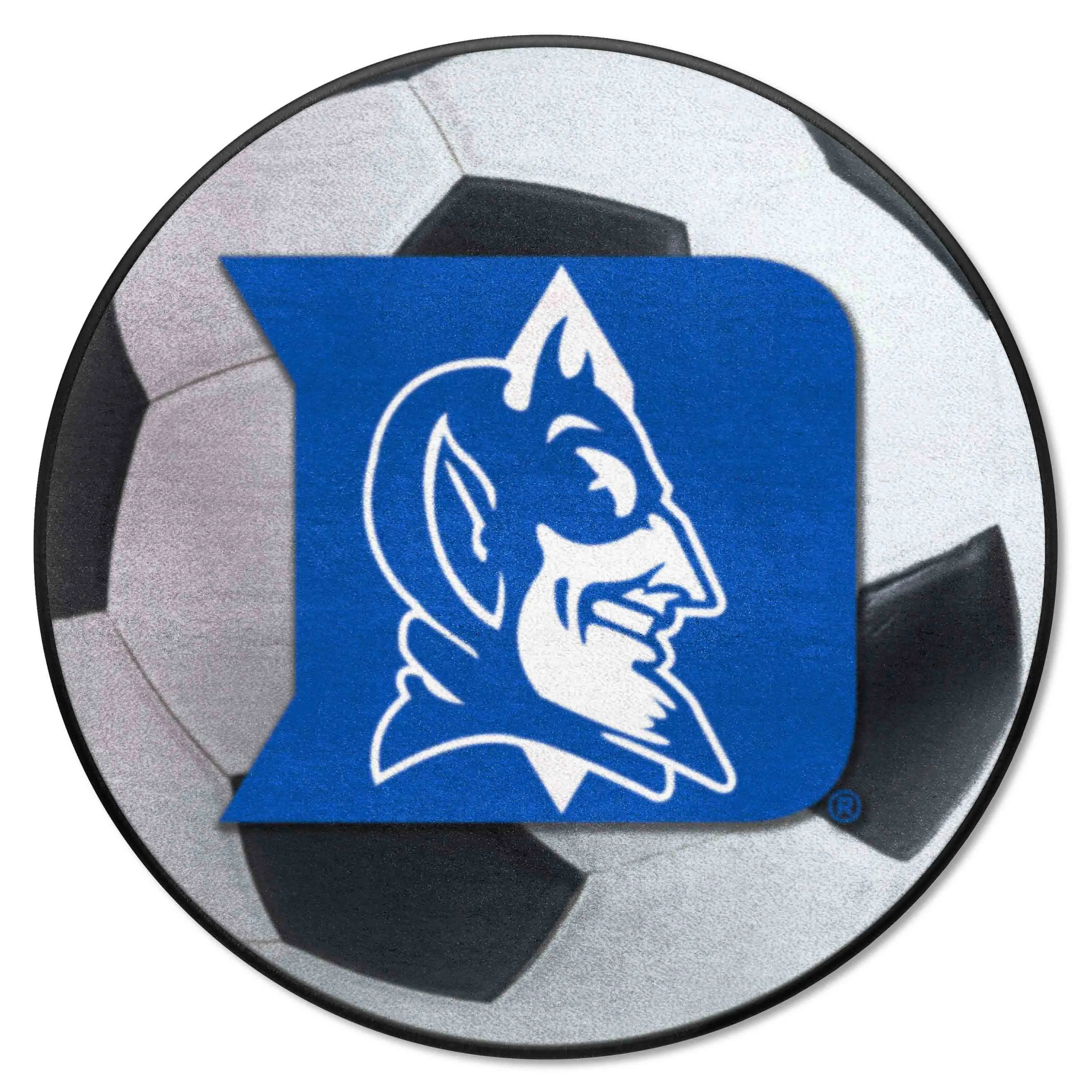 Duke Blue Devils Soccer Ball Rug - 27in. Diameter, Devil Logo