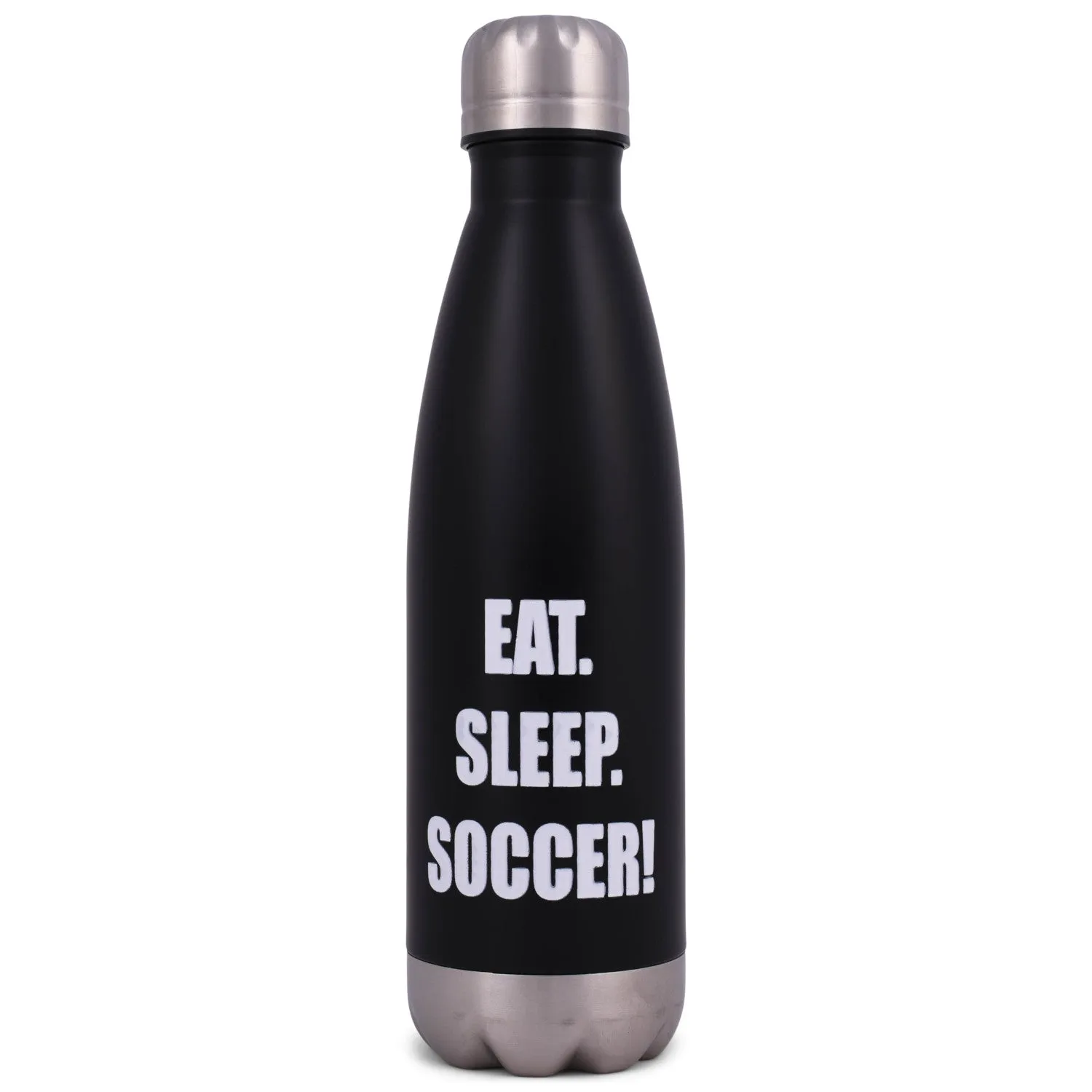 Elanze Designs Eat Sleep Soccer Black 17 ounce Stainless Steel Sports Water Bottle