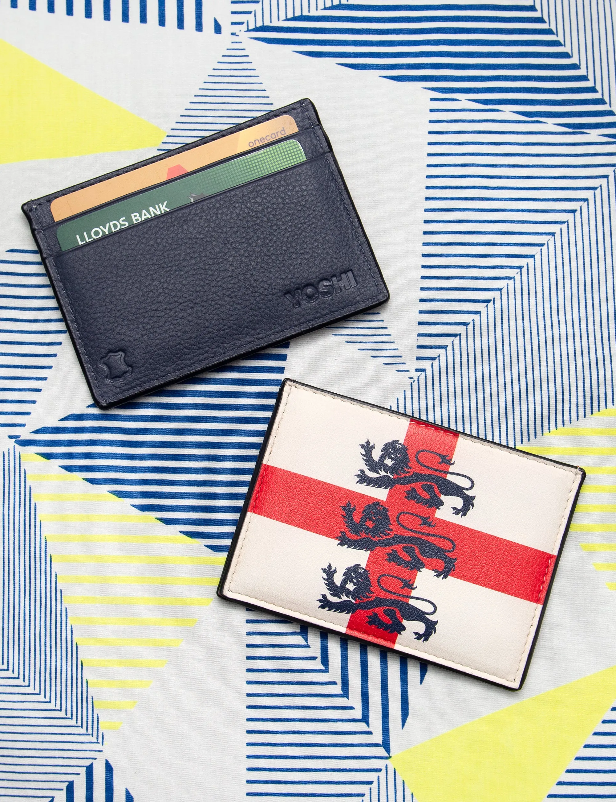 England Legends Three Lions Leather Card Holder