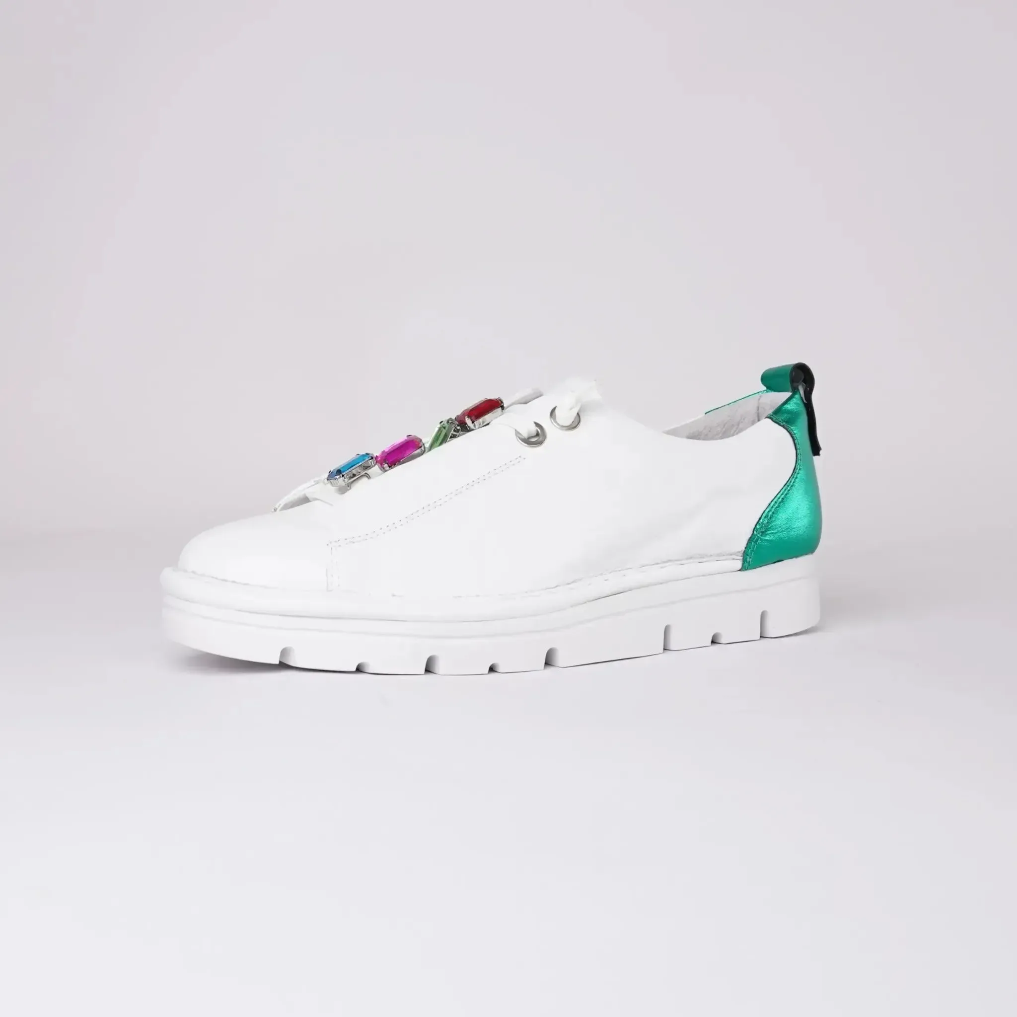 Erzzi White/ Bright Multi Leather Sneakers