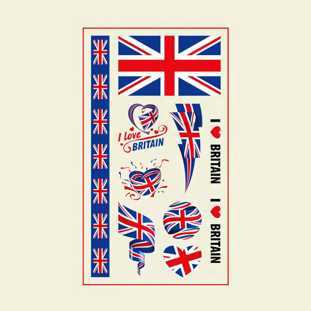 Flag Tattoo Stickers World Cup Soccer Match Party Gifts-U.K.