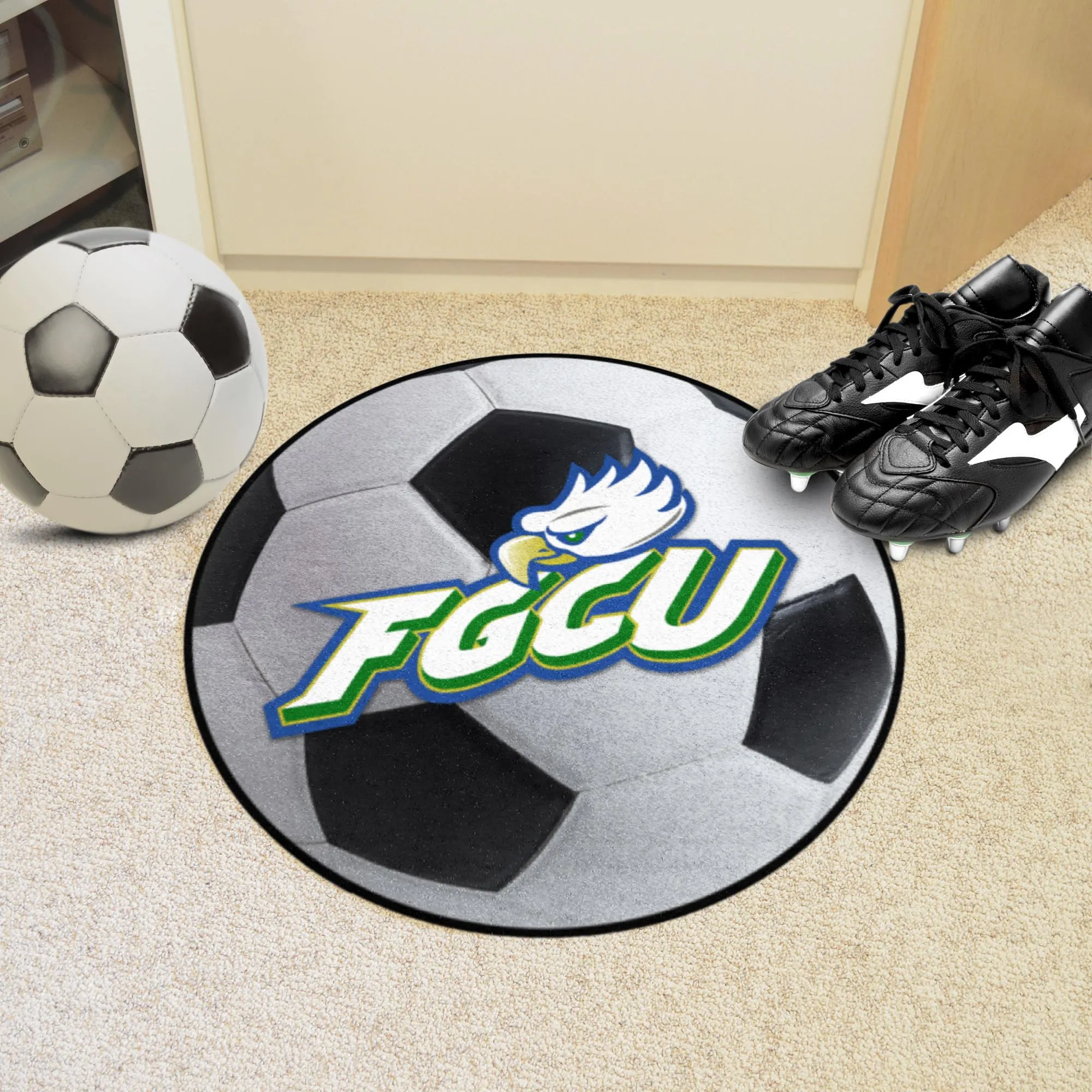 Florida Gulf Coast Eagles Soccer Ball Rug - 27in. Diameter