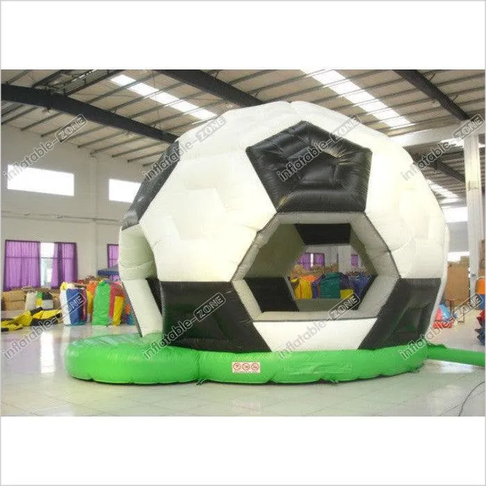 Football Bounce Round Bounce House , Soft Inside Bounce House Fire Resistance